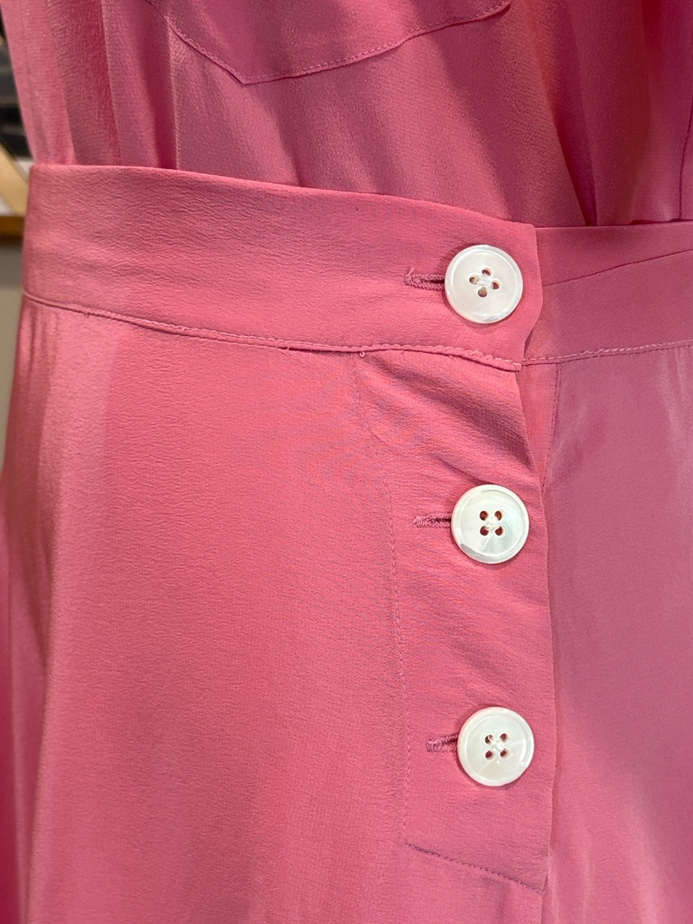 Vintage Ralph Lauren Blue Label 80s Pink Silk Skirt + Blouse Set 6 / 8 *As-Is* - Picture 5 of 16